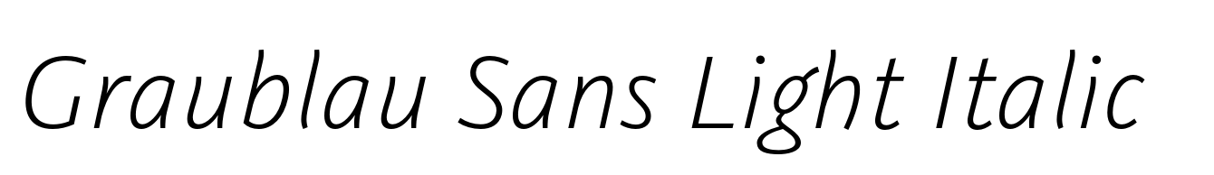 Graublau Sans Light Italic
